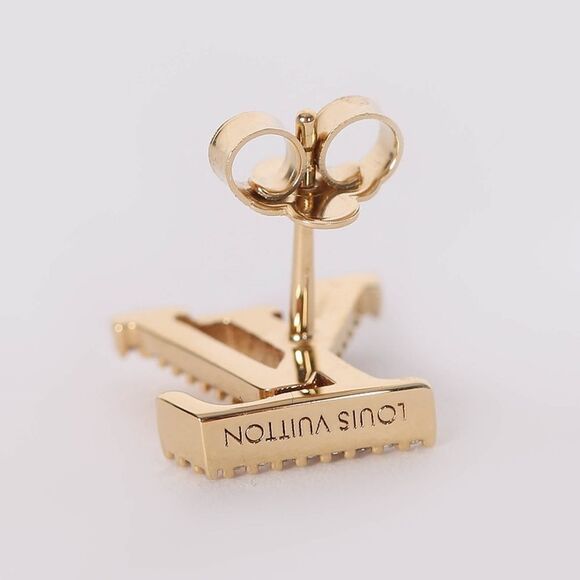 NWT Louis Vuitton Iconic Crystal Initiales Earrings Gold Authentic - GI… - Picture 6 of 16